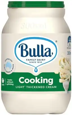 IGA Bulla Cooking Light Thickened Cream 300mL offer