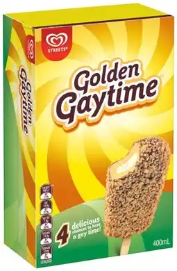 IGA Streets Golden Gaytime Ice Cream 4 Pack Selected Varieties offer