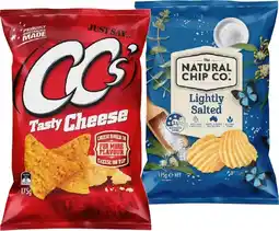 IGA CC’s Corn Chips 175g or The Natural Chip Co. Chips 150‑175g Selected Varieties offer