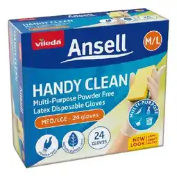 IGA Ansell Handy Clean Disposable Gloves Medium/ Large 24 Pack offer