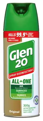 IGA Glen 20 Disinfectant Spray 300g Selected Varieties offer