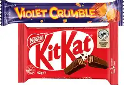 IGA Nestlé Medium Bars 35‑50g, Smarties or Violet Crumble 50g Selected Varieties offer