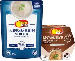 IGA SunRice 90 Seconds Microwave Rice 240-250g or Quick Cups 2x125g Selected Varieties offer