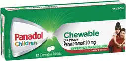 IGA Panadol Children 7+ Years Chewable Paracetamol Tablets 12 Pack offer