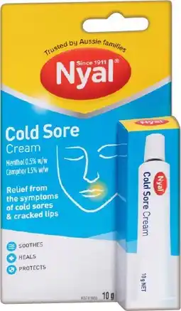 IGA Nyal Cold Sore Cream 10g offer