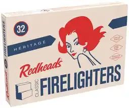 IGA Redheads Firelighters 32 Pack, Matches 45‑270 Pack or 10x45 Pack Selected Varieties offer