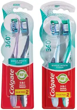 IGA Colgate 360° Toothbrush 2 Pack Selected Varieties offer