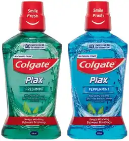 IGA Colgate Plax Mouthwash 500mL Selected Varieties offer