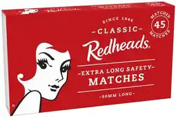 IGA Redheads Extra Long 45 Pack or Handy Pack Safety Matches 270 Pack offer