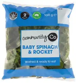 IGA Community Co Baby Spinach & Rocket 100g offer