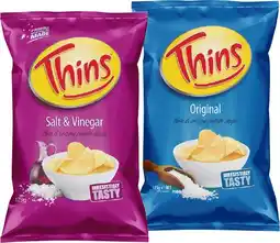 IGA Thins Chips 150-175g or Onion Rings 85g Selected Varieties offer