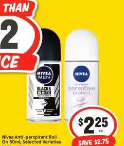 IGA Nivea Anti‑perspirant Roll On Selected Varieties offer
