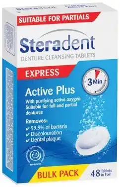 IGA Steradent Express Denture Cleansing Tablets 48 Pack offer