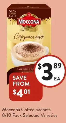Foodworks Moccona Coffee Sachets 8/10 Pack Selected Varieties offer