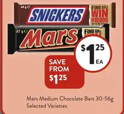Foodworks Mars Medium Chocolate Bars Selected Varieties offer