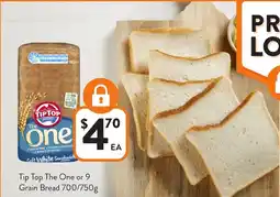 Foodworks Tip Top The One or 9 Grain Bread offer