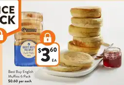 Foodworks Best Buy English Muffins 6 Pack offer