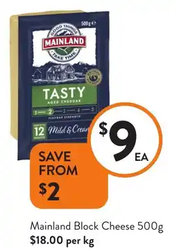 Foodworks Mainland Block Cheese offer
