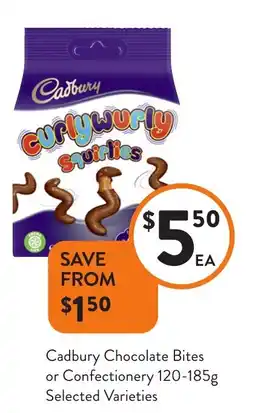 Foodworks Cadbury Chocolate Bites or Confectionery Selected Varieties offer