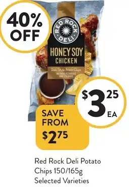 Foodworks Red Rock Deli Potato Chips Selected Varieties offer