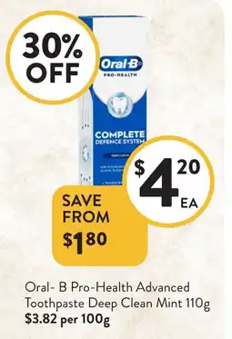 Oral-B Pro-Health Advanced Toothpaste Deep Clean Mint