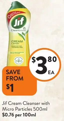 Foodworks Jif Cream Cleanser with Micro Particles offer