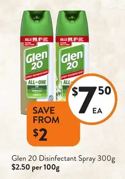 Foodworks Glen 20 Disinfectant Spray offer
