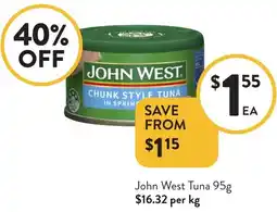 Foodworks John West Tuna offer