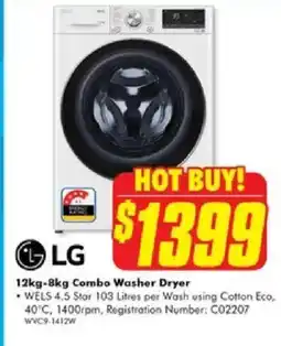 The Good Guys LG 12kg-8kg Combo Washer Dryer offer