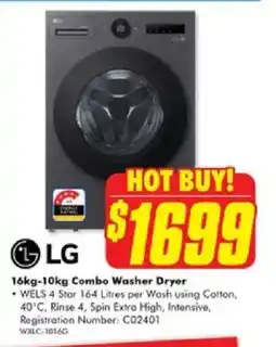 The Good Guys LG 16kg-10kg Combo Washer Dryer offer