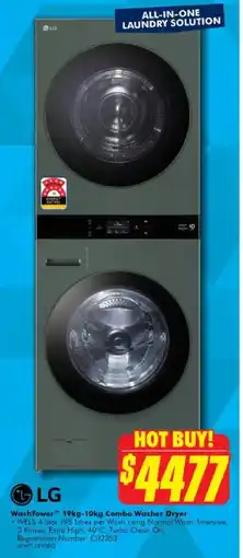 The Good Guys LG WashTower™ 19kg-10kg Combo Washer Dryer offer