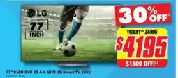 The Good Guys LG 77" OLED EVO CS A.I. UHD 4K Smart TV 2025 OLED77CSPSA offer
