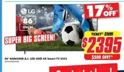 The Good Guys LG 86" NANO80A A.I. LED UHD 4K Smart TV 2025 offer