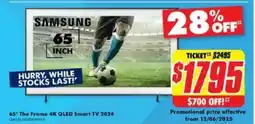 The Good Guys SAMSUNG 65" The Frame 4K QLED Smart TV 2024 offer