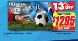 The Good Guys Hisense 75" Q6QAU 4K QLED Smart TV 2025 offer