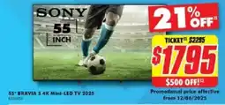 The Good Guys SONY 55" BRAVIA 5 4K Mini-LED TV 2025 offer
