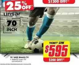The Good Guys Linsar 70" UHD WebOS TV offer