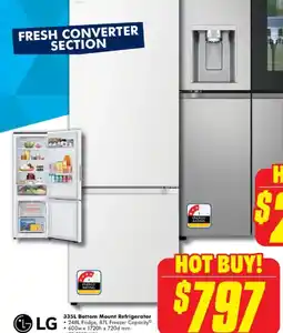 The Good Guys LG 335L Bottom Mount Refrigerator offer