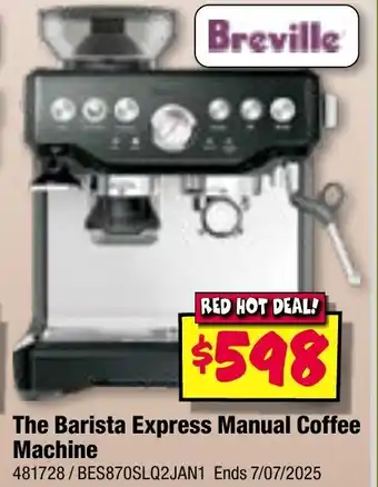JB Hi-Fi Breville The Barista Express Manual Coffee Machine offer