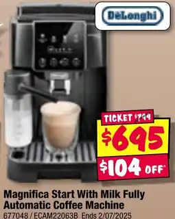 JB Hi-Fi DeLonghi Magnifica Start With Milk Fully Automatic Coffee Machine offer