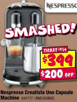 JB Hi-Fi NESPRESSO Nespresso Creatista Uno Capsule Machine offer