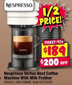 JB Hi-Fi Nespresso Vertuo Next Coffee Machine With Milk Frother offer