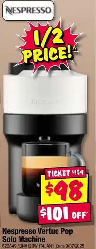 JB Hi-Fi Nespresso Vertuo Pop Solo Machine offer