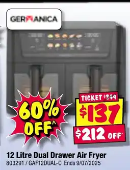 JB Hi-Fi GERMANICA 12 Litre Dual Drawer Air Fryer offer