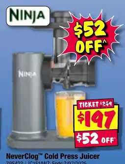 JB Hi-Fi NINJA NeverClogâ„¢ Cold Press Juicer offer