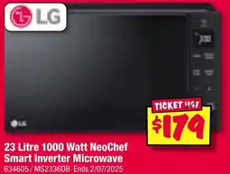JB Hi-Fi LG 23 Litre 1000 Watt NeoChef Smart Inverter Microwave offer