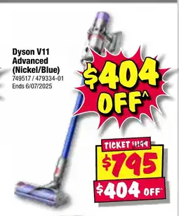 JB Hi-Fi Dyson V11 Advanced (Nickel/Blue) offer