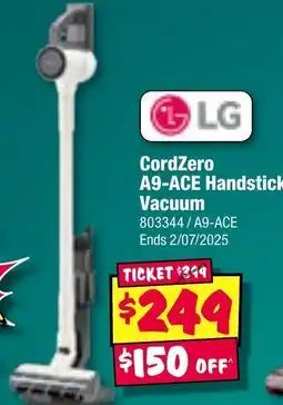 JB Hi-Fi LG CordZero A9-ACE Handstick Vacuum offer
