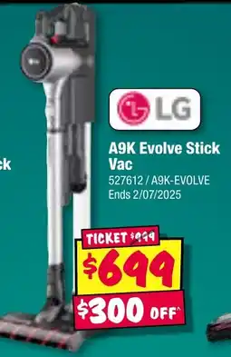 JB Hi-Fi LG A9K Evolve Stick Vac offer