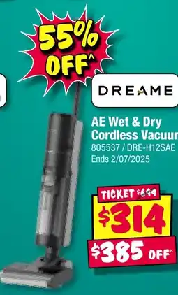JB Hi-Fi DREAME AE Wet & Dry Cordless Vacuum offer
